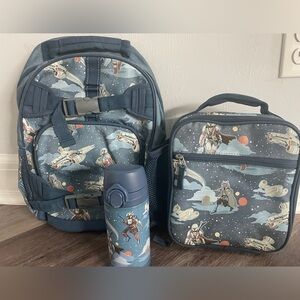 Pottery Barn Backpack/Lunch box/water bottle Set
